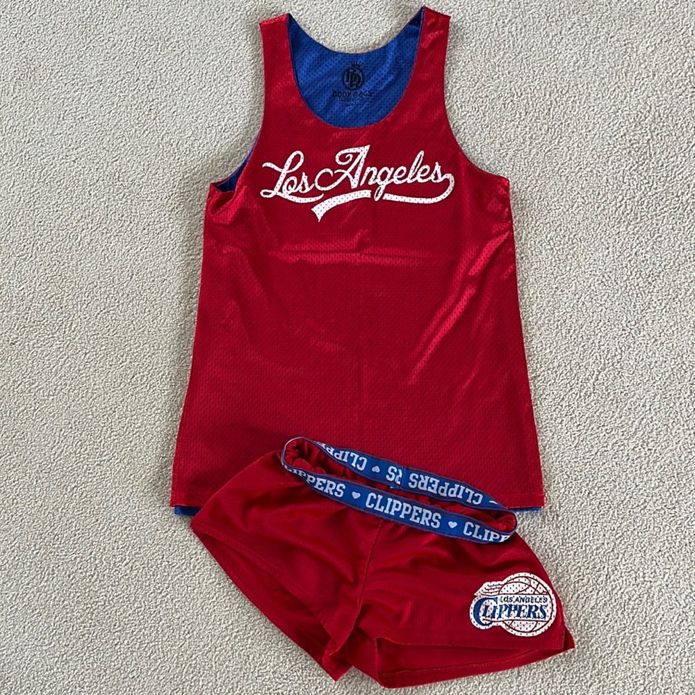 LA jersey tank and shorts